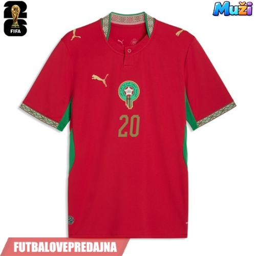 Lacne Muži Futbalové dres Maroko Ayoub El Kaabi #20 MS 2026 Krátky Rukáv - Domáci